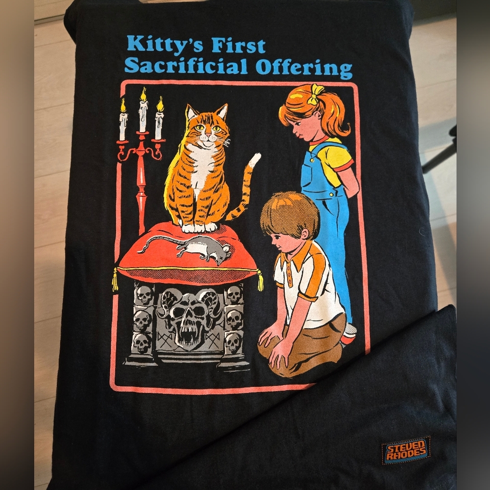 Black Graphic Tee - Kitty's First Sacrificial Offering